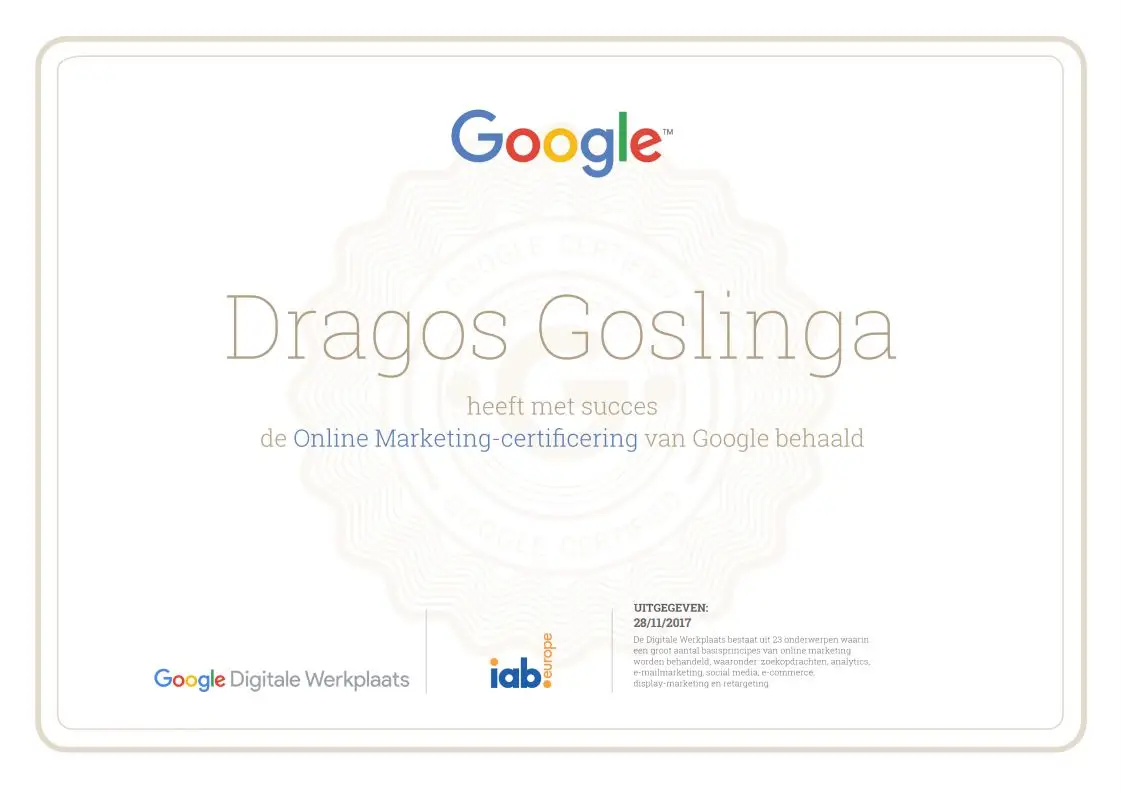 Google Certificaat